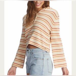 ROXY Side Swipe Poncho Cropped Hoodie size medium